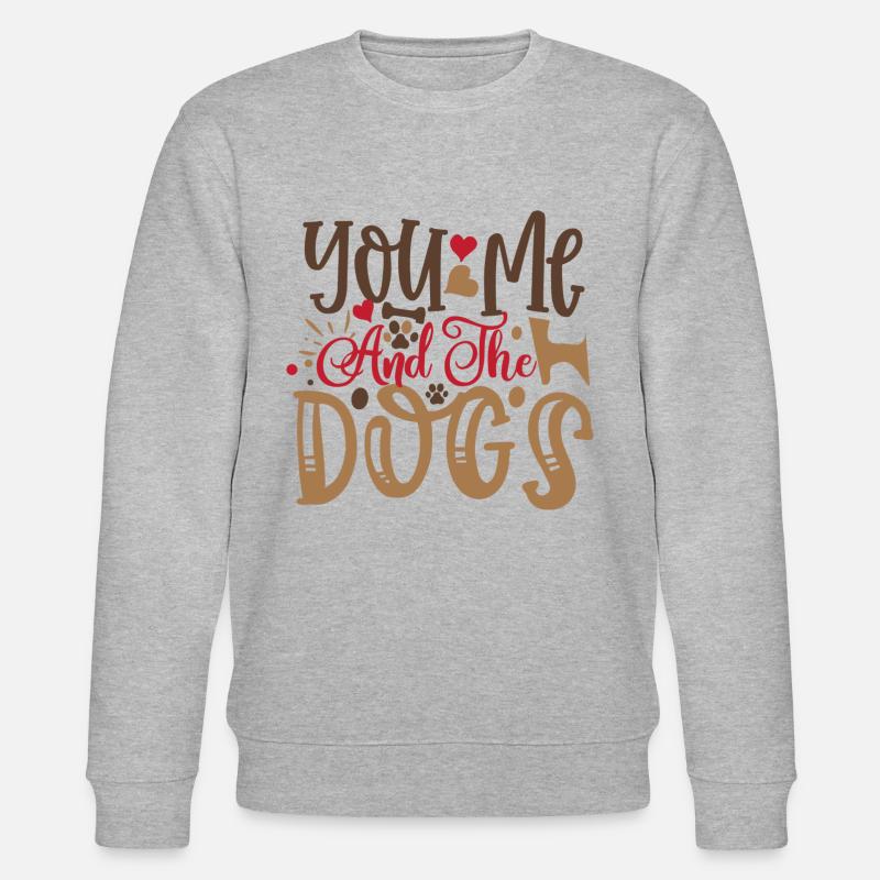 Du mich und die Hunde - Stanley/Stella Unisex Bio-Sweatshirt CHANGER  - Grau meliert