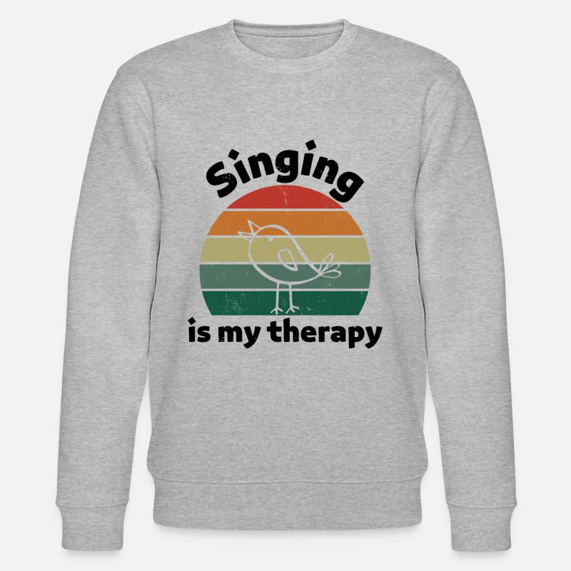 Singing is my therapy! schwarz - Stanley/Stella Unisex Bio-Sweatshirt CHANGER  - Grau meliert