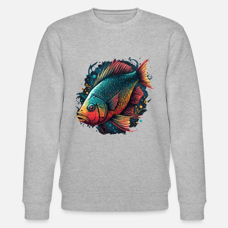 Roter Fisch - Stanley/Stella Unisex Bio-Sweatshirt CHANGER  - Grau meliert