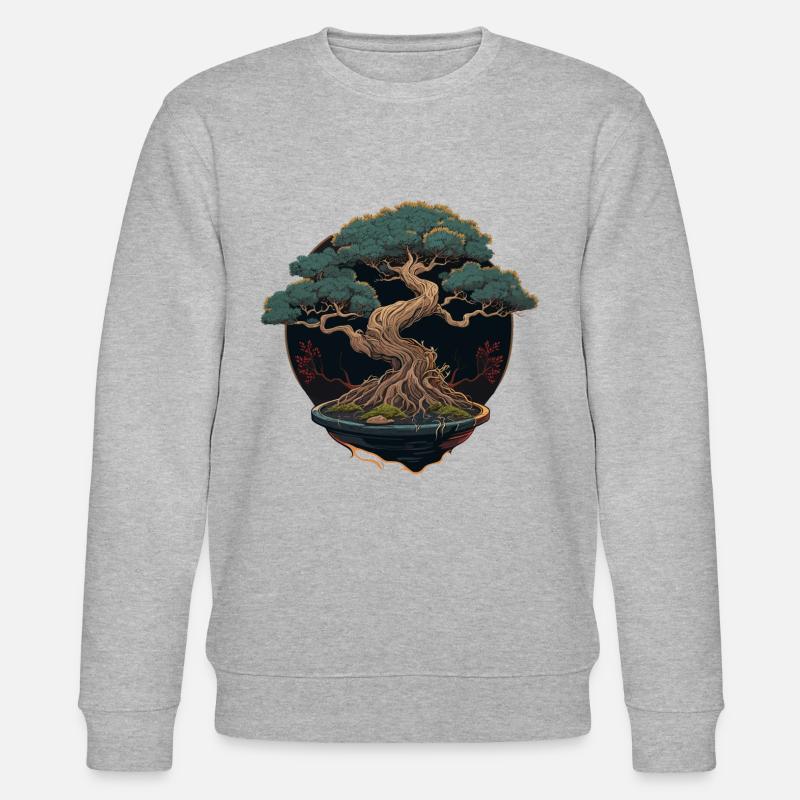 Kultivierter Bonsai-Baum - Stanley/Stella Unisex Bio-Sweatshirt CHANGER  - Grau meliert