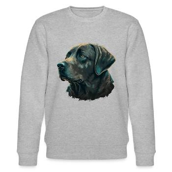 Gentle Labrador Retriever - Stanley/Stella CHANGER Unisex Organic Sweatshirt - heather grey - Front - Nik (191cm) & Marisol (170cm)