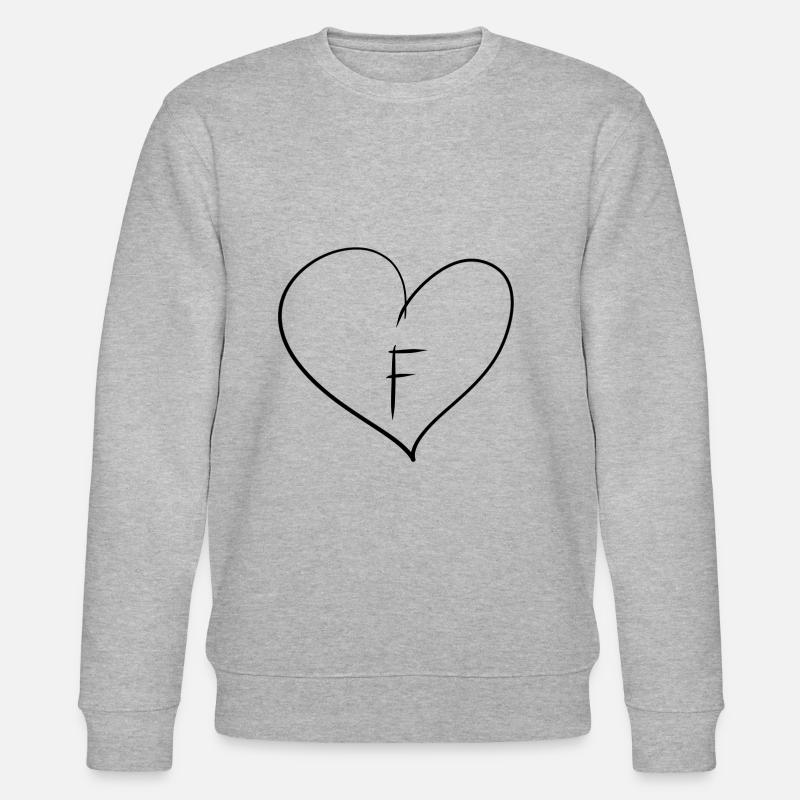 Herz Buchstabe - Stanley/Stella Unisex Bio-Sweatshirt CHANGER  - Grau meliert