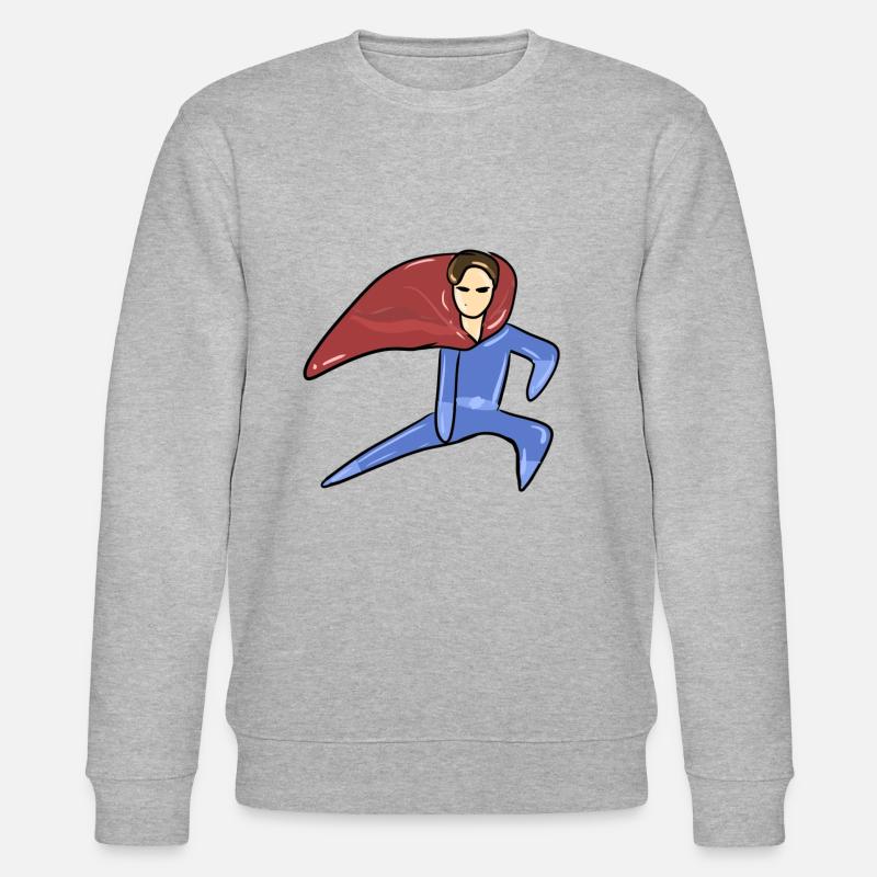 held superheld mann retter symbol - Stanley/Stella Unisex Bio-Sweatshirt CHANGER  - Grau meliert