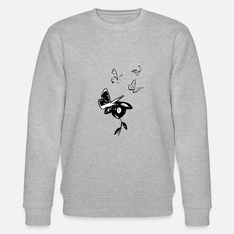 Papillon papillons animaux fleur - Sweat bio CHANGER Stanley/Stella Unisexe - gris chiné