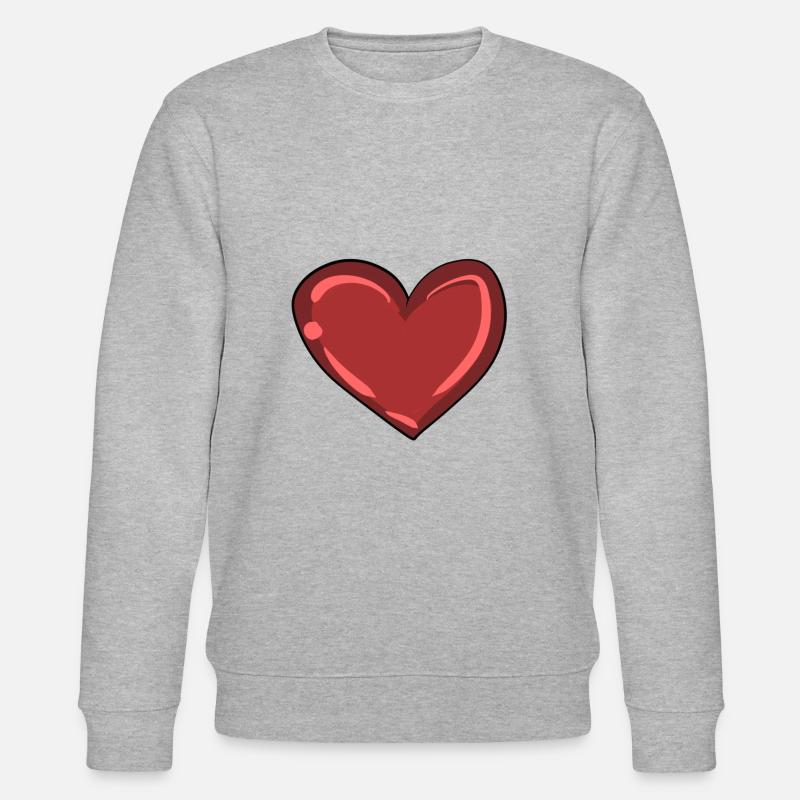 herz rot symbol - Stanley/Stella Unisex Bio-Sweatshirt CHANGER  - Grau meliert