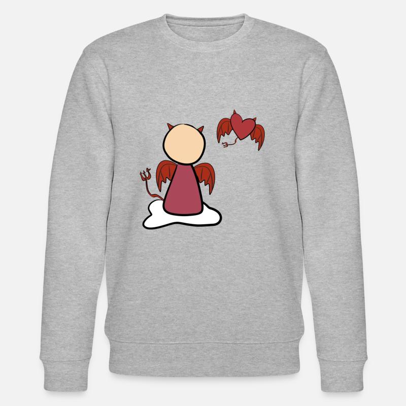 heart devil evil man symbol - Stanley/Stella CHANGER Unisex Organic Sweatshirt - heather grey
