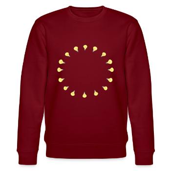 glühbirne kreis scheinen licht symbol - Stanley/Stella Unisex Bio-Sweatshirt CHANGER  - Burgunderrot - Vorne - Nik (191cm) & Marisol (170cm)