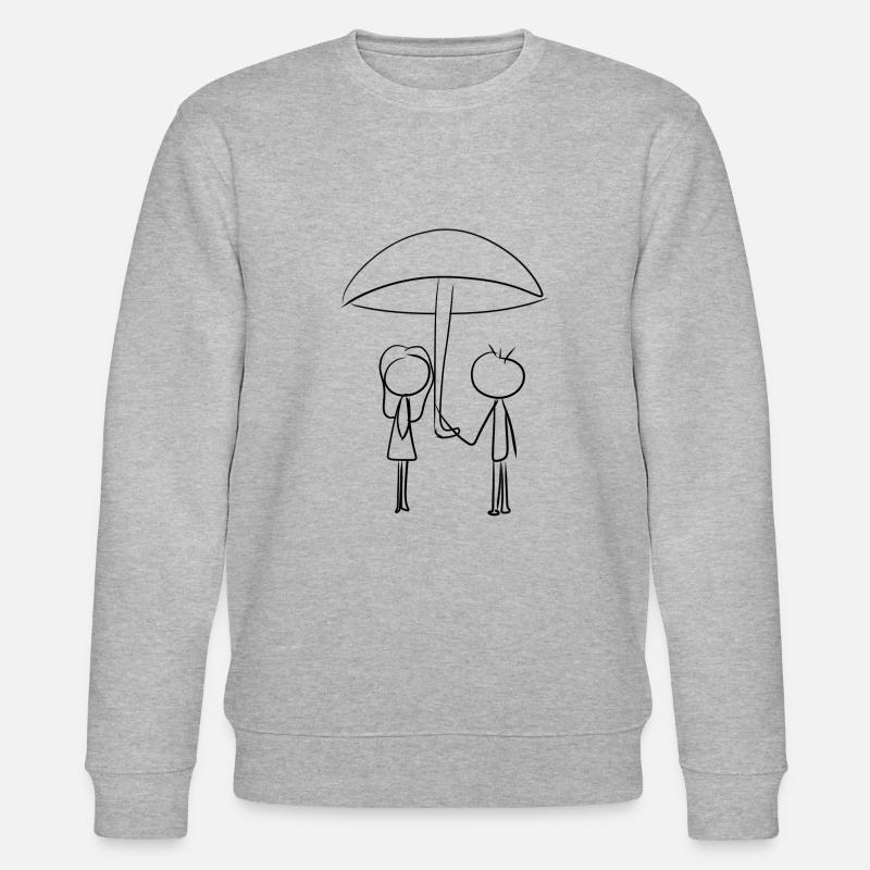 couple parapluie amour Saint-Valentin - Sweat bio CHANGER Stanley/Stella Unisexe - gris chiné