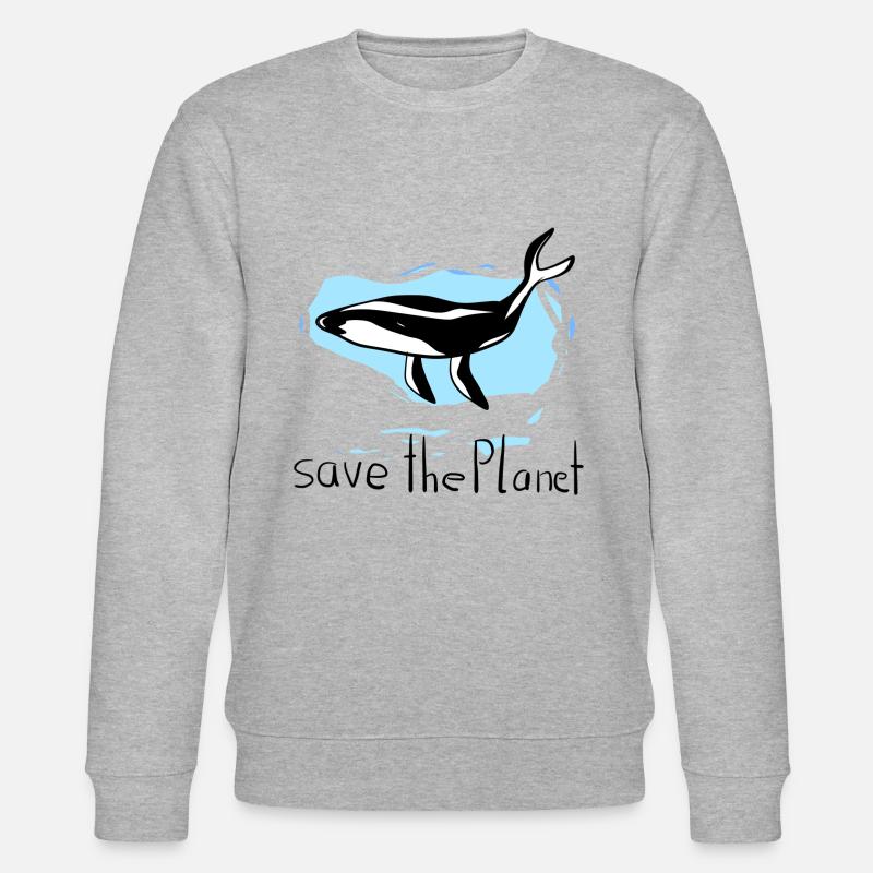 Whale Conservation Save Planet Ecosystem - Stanley/Stella CHANGER Unisex Organic Sweatshirt - heather grey