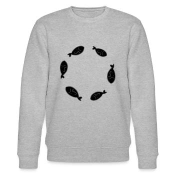 cercle poisson poisson nagent militants des droits des animaux - Sweat bio CHANGER Stanley/Stella Unisexe - gris chiné - Devant - Nik (191cm) & Marisol (170cm)