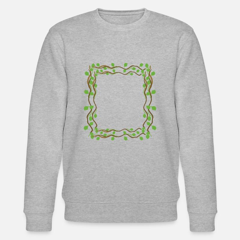 Leaves Square Shape Square Frame - Stanley/Stella CHANGER Unisex Organic Sweatshirt - heather grey