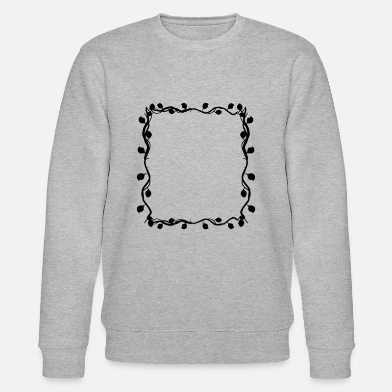 Leaves Square Branches Frame Square - Stanley/Stella CHANGER Unisex Organic Sweatshirt - heather grey