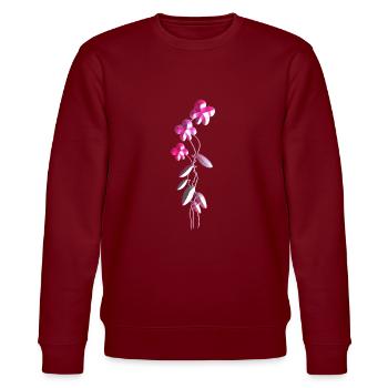 fleurs roses symbole plante scintillante - Sweat bio CHANGER Stanley/Stella Unisexe - bordeaux - Devant - Nik (191cm) & Marisol (170cm)