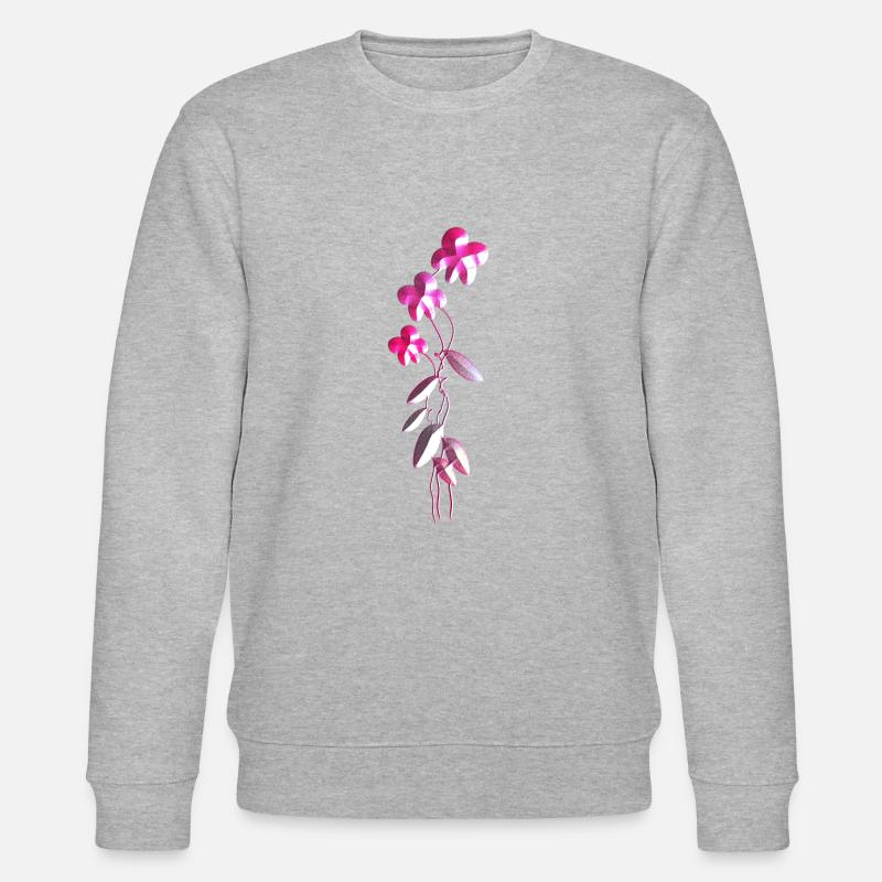 pinke blumen symbol glitzer pflanzen - Stanley/Stella Unisex Bio-Sweatshirt CHANGER  - Grau meliert
