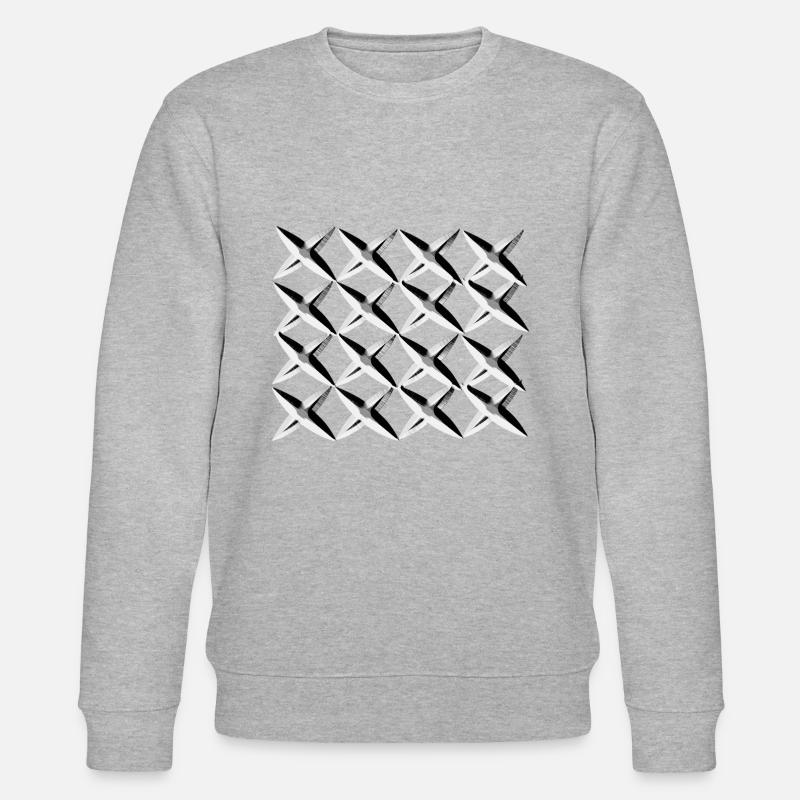 grey net cross pattern - Stanley/Stella CHANGER Unisex Organic Sweatshirt - heather grey