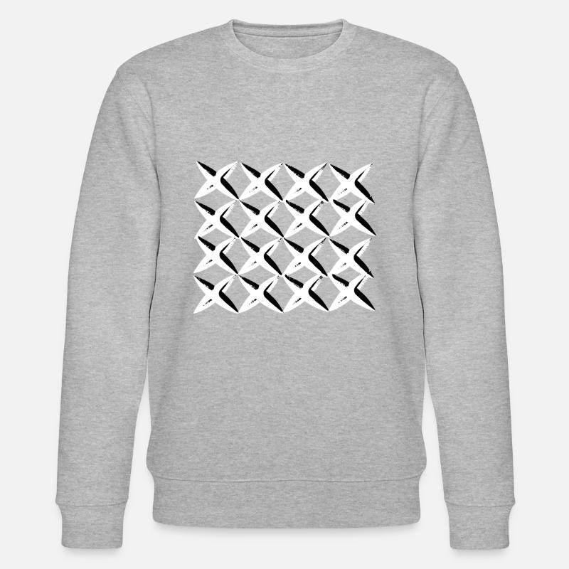 net cross pattern - Stanley/Stella CHANGER Unisex Organic Sweatshirt - heather grey