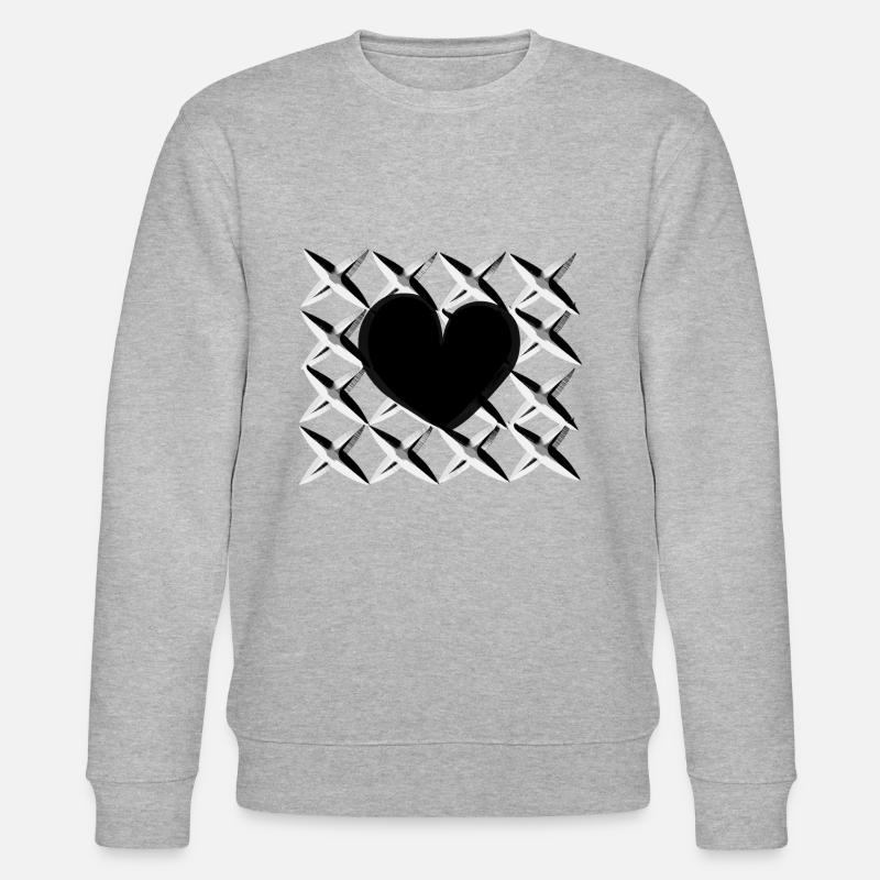cross pattern heart - Stanley/Stella CHANGER Unisex Organic Sweatshirt - heather grey