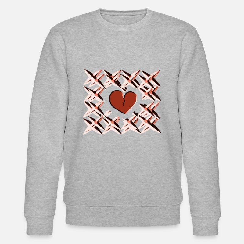 rotes herz muster - Stanley/Stella Unisex Bio-Sweatshirt CHANGER  - Grau meliert
