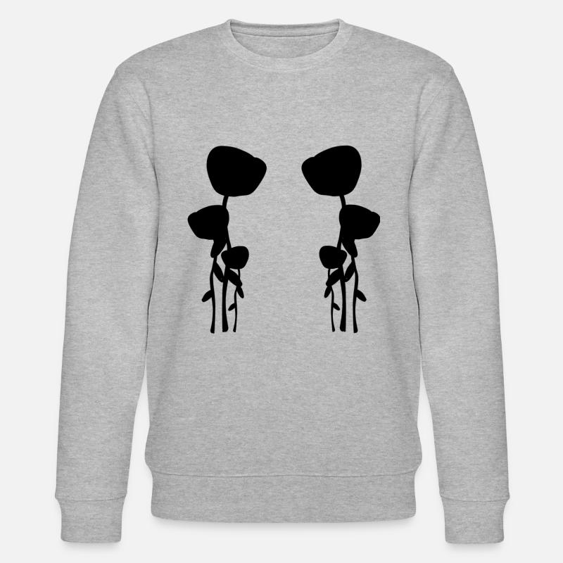 rosier rose fleur plante - Sweat bio CHANGER Stanley/Stella Unisexe - gris chiné