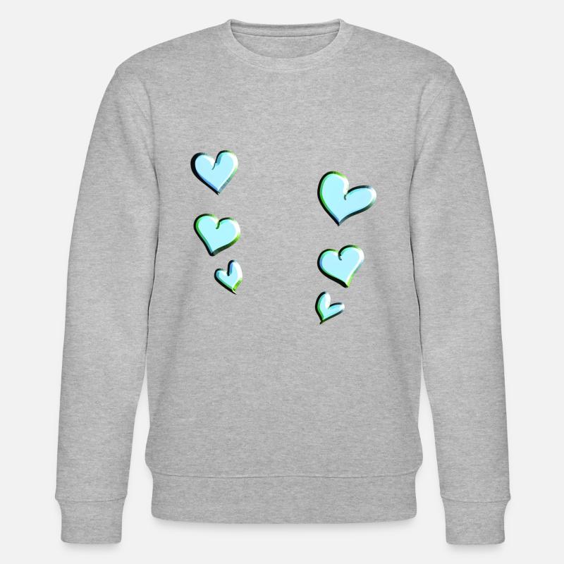 blue hearts pattern love - Stanley/Stella CHANGER Unisex Organic Sweatshirt - heather grey