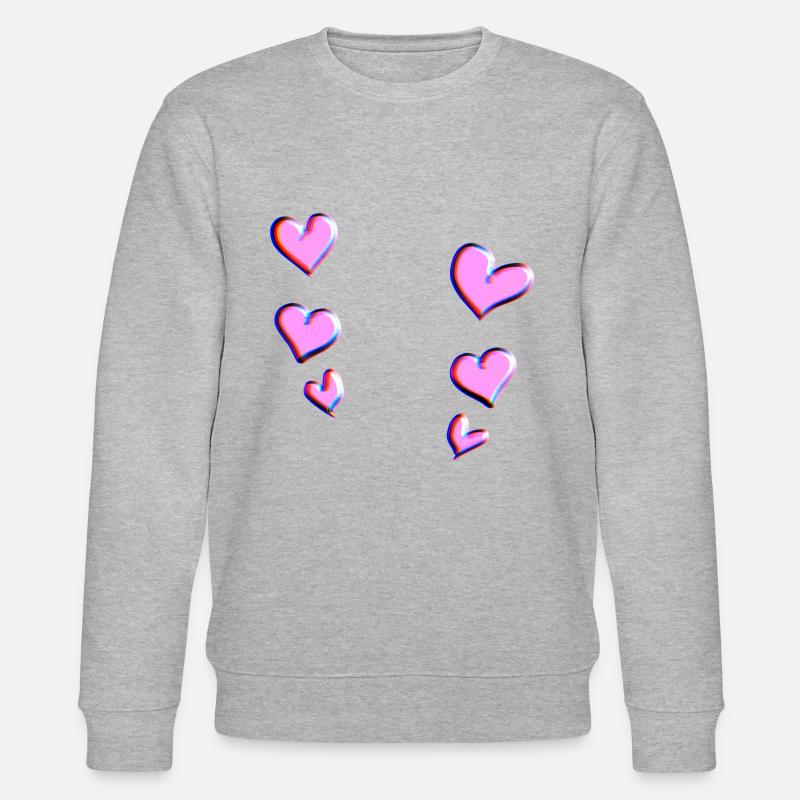pinke herzen herz muster - Stanley/Stella Unisex Bio-Sweatshirt CHANGER  - Grau meliert