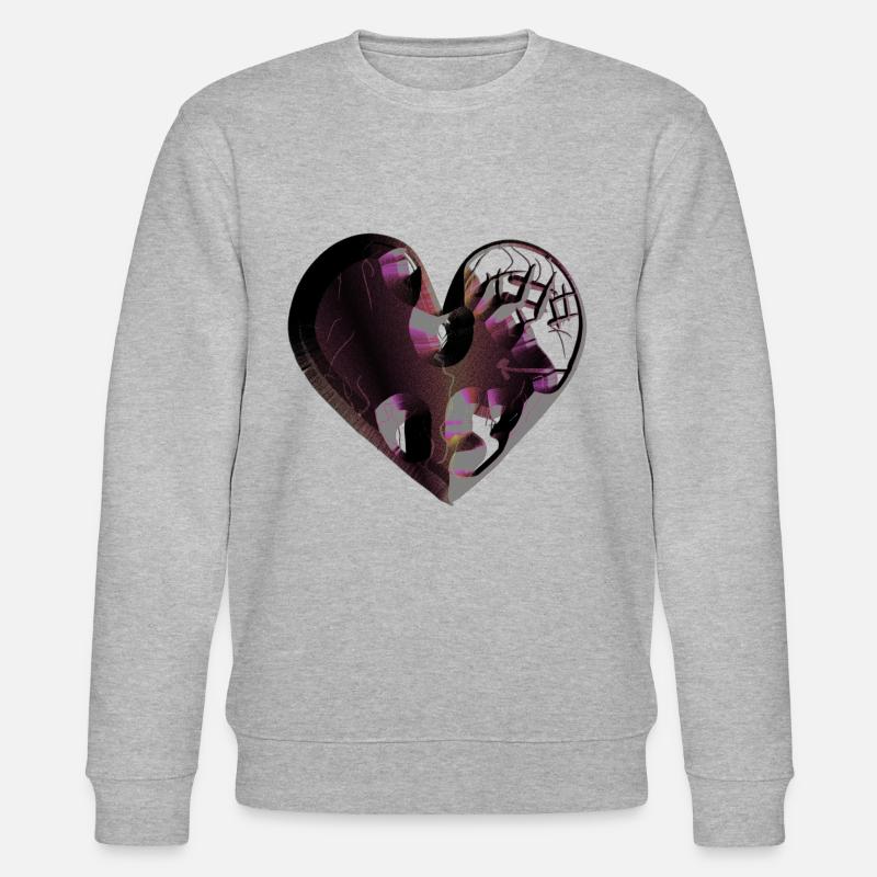 herz dunkel narben - Stanley/Stella Unisex Bio-Sweatshirt CHANGER  - Grau meliert