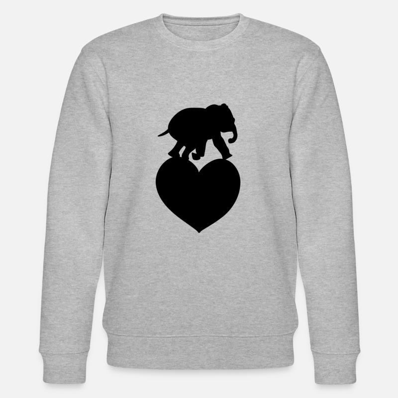 Tierliebe Herz Elefant - Stanley/Stella Unisex Bio-Sweatshirt CHANGER  - Grau meliert