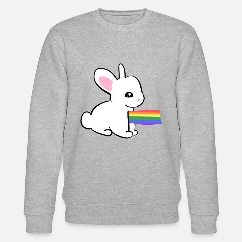 Symbole lapin drapeau LGBT - Sweat bio CHANGER Stanley/Stella Unisexe - gris chiné