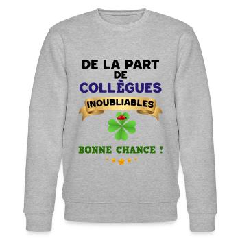 Le Cadeau Des Collègues Cadeau Départ - Sweat bio CHANGER Stanley/Stella Unisexe - gris chiné - Devant - Nik (191cm) & Marisol (170cm)