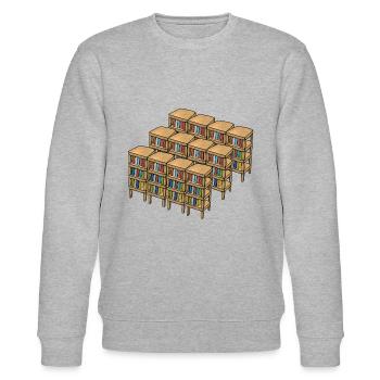 bücherregale lesen buch - Stanley/Stella Unisex Bio-Sweatshirt CHANGER  - Grau meliert - Vorne - Nik (191cm) & Marisol (170cm)