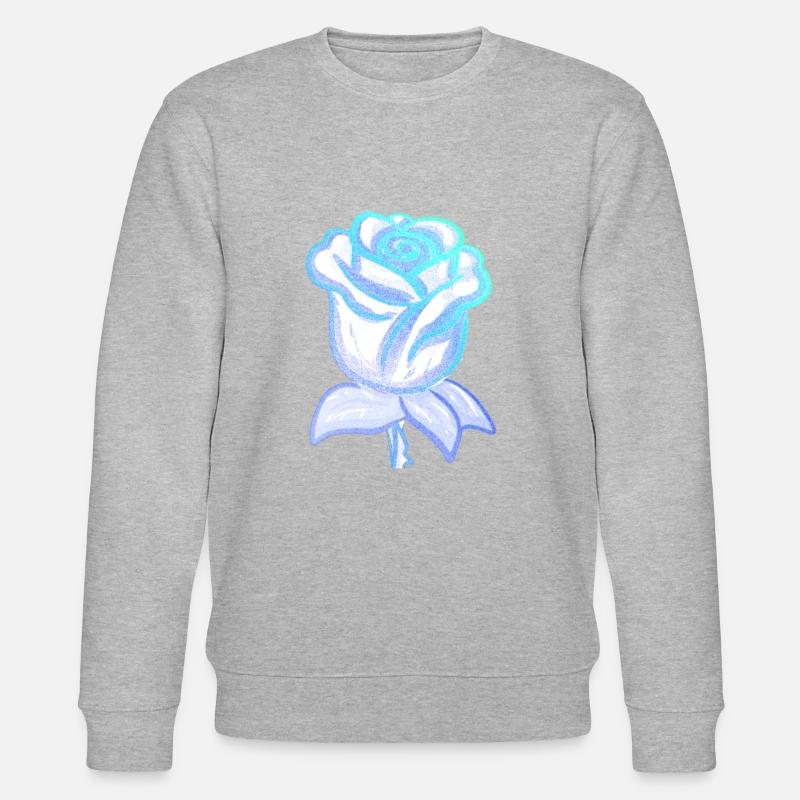 Fleur de rose bleu - Sweat bio CHANGER Stanley/Stella Unisexe - gris chiné