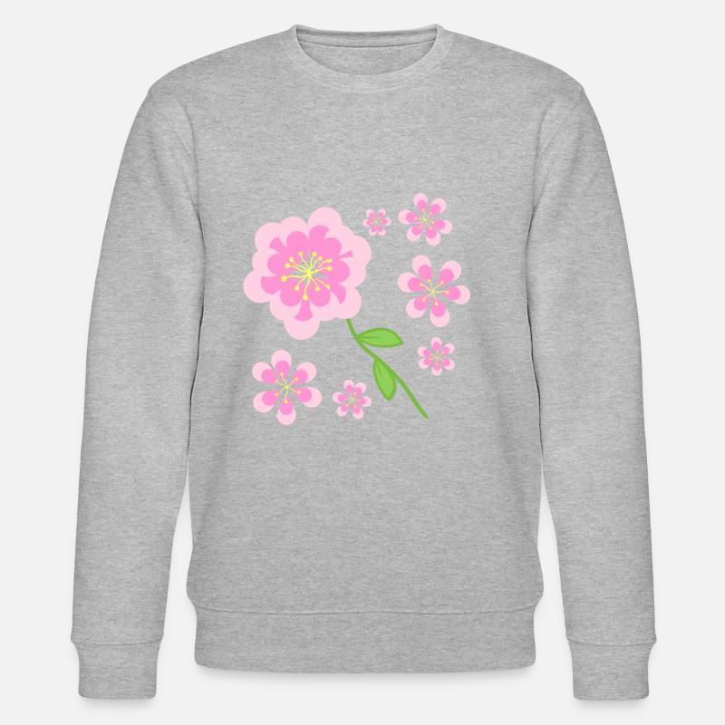 rosa blumen muster - Stanley/Stella Unisex Bio-Sweatshirt CHANGER  - Grau meliert