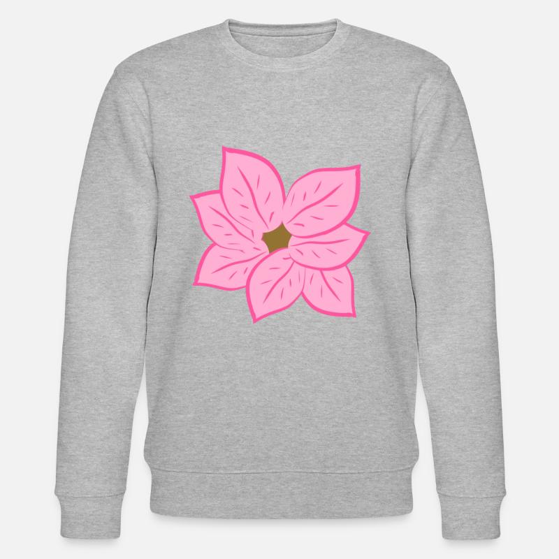 blüte rosa symbol - Stanley/Stella Unisex Bio-Sweatshirt CHANGER  - Grau meliert