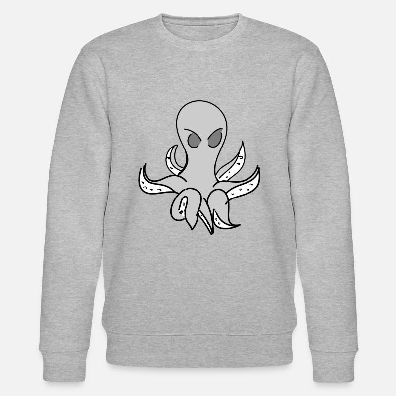 Oktopus Tier grau Meerestier - Stanley/Stella Unisex Bio-Sweatshirt CHANGER  - Grau meliert