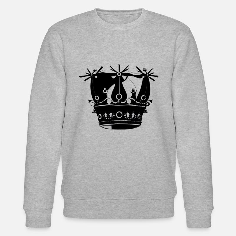 Dunkle Krone Symbol - Stanley/Stella Unisex Bio-Sweatshirt CHANGER  - Grau meliert