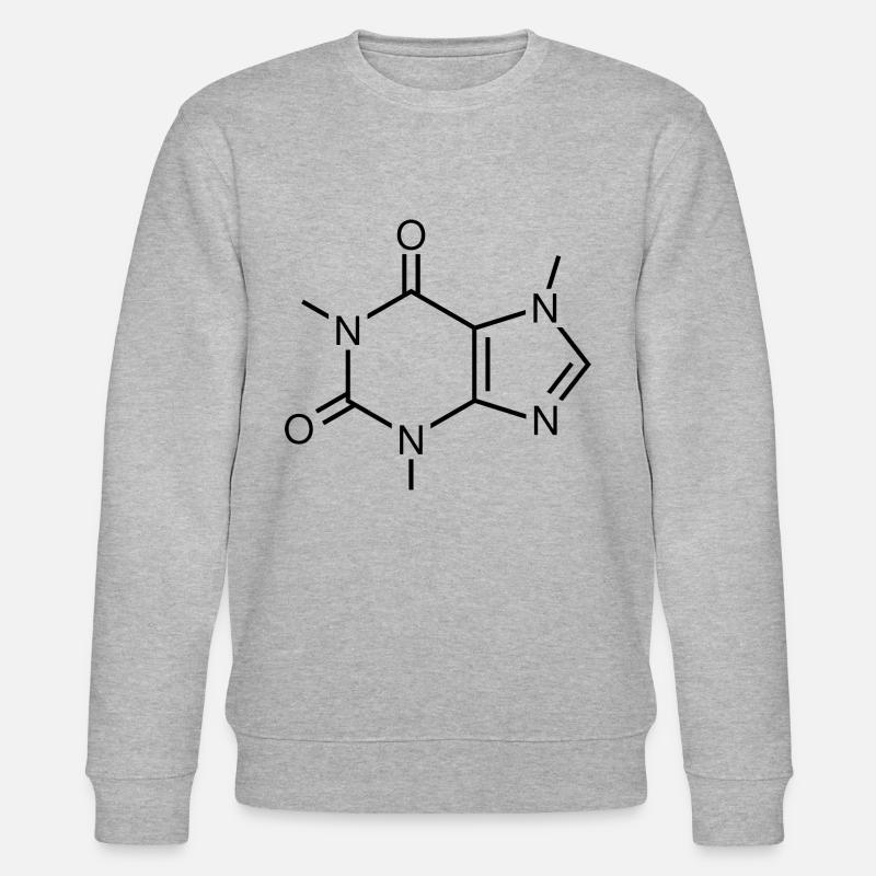 Caffeine molecule structural formula - Stanley/Stella CHANGER Unisex Organic Sweatshirt - heather grey
