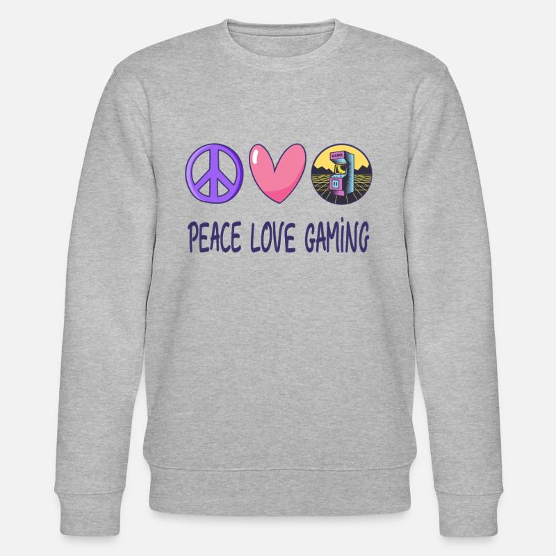 Frieden Liebe Gaming - Stanley/Stella Unisex Bio-Sweatshirt CHANGER  - Grau meliert