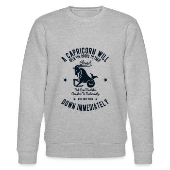 Capricorn - Steinbock Sternzeichen, - Stanley/Stella Unisex Bio-Sweatshirt CHANGER  - Grau meliert - Vorne - Nik (191cm) & Marisol (170cm)