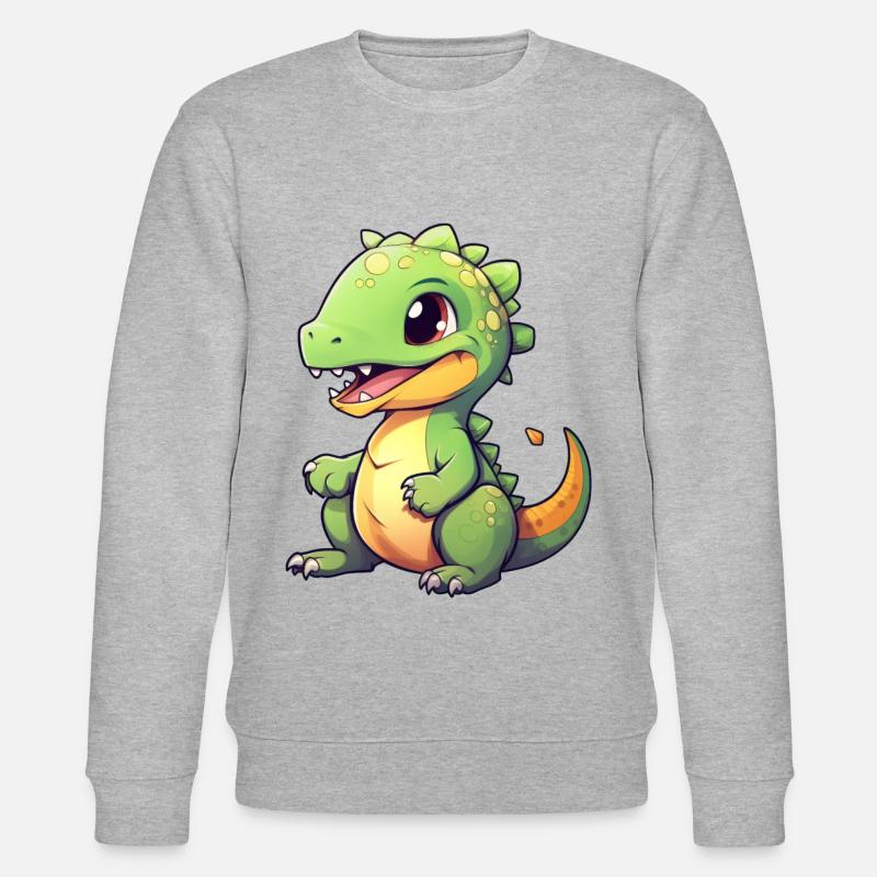 T Rex Dinosaurier Baby - Stanley/Stella Unisex Bio-Sweatshirt CHANGER  - Grau meliert