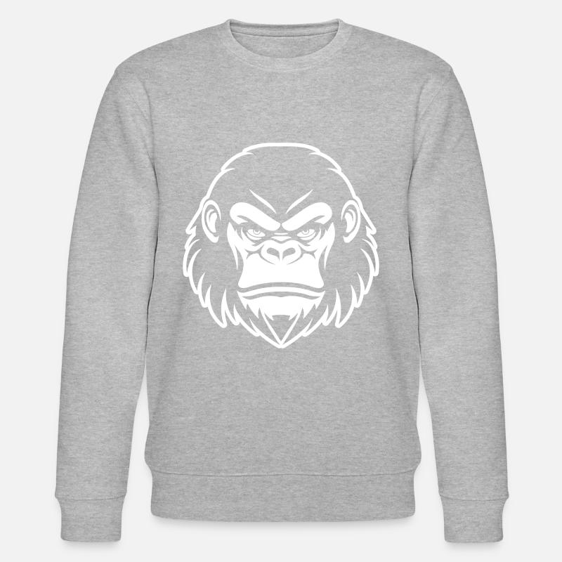 Gorilla Kopf - Stanley/Stella Unisex Bio-Sweatshirt CHANGER  - Grau meliert