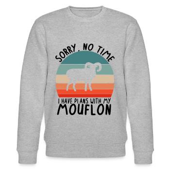 Keine Zeit Pläne mit Mufflon Hörner Kids Tier Wald - Stanley/Stella Unisex Bio-Sweatshirt CHANGER  - Grau meliert - Vorne - Nik (191cm) & Marisol (170cm)