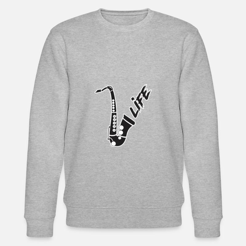 Saxofon, Saxophonist - Stanley/Stella Unisex Bio-Sweatshirt CHANGER  - Grau meliert