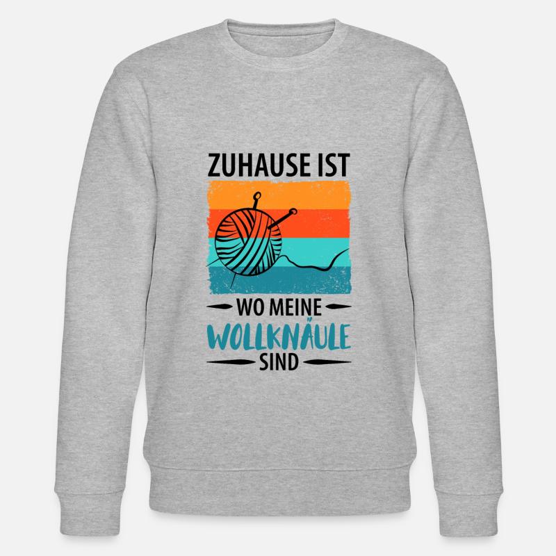 Wolle Stricken Wollknäuel - Stanley/Stella Unisex Bio-Sweatshirt CHANGER  - Grau meliert