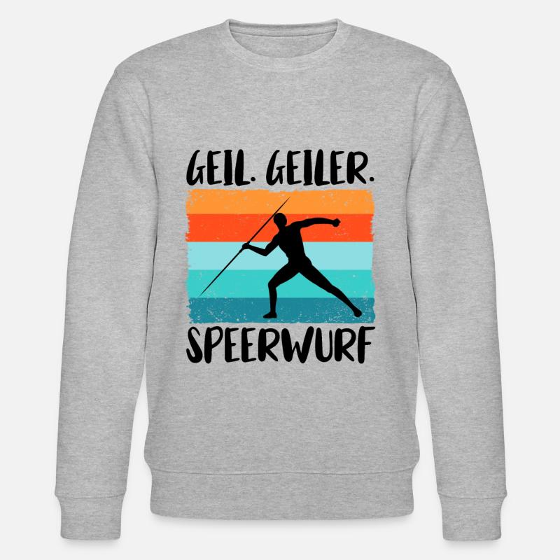 Speerwurf Speerwerfen Speerwerfer - Stanley/Stella Unisex Bio-Sweatshirt CHANGER  - Grau meliert