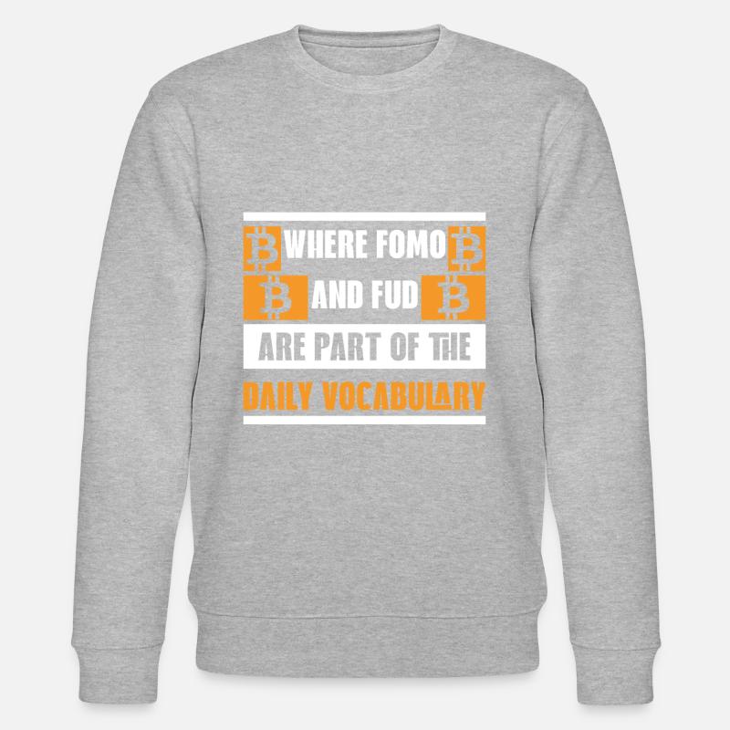Bitcoin-Kryptowährungsgeld BTC-Kryptomünze - Stanley/Stella Unisex Bio-Sweatshirt CHANGER  - Grau meliert