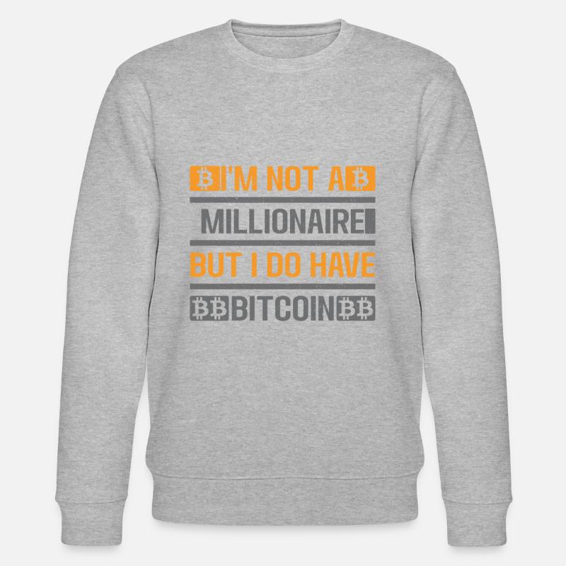 Bitcoin-Kryptowährungsgeld BTC-Kryptomünze - Stanley/Stella Unisex Bio-Sweatshirt CHANGER  - Grau meliert