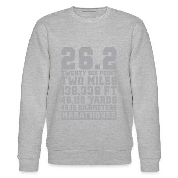 26. 2 Marathonläufer Lustiger Marathon Zitat - Stanley/Stella Unisex Bio-Sweatshirt CHANGER  - Grau meliert - Vorne - Nik (191cm) & Marisol (170cm)