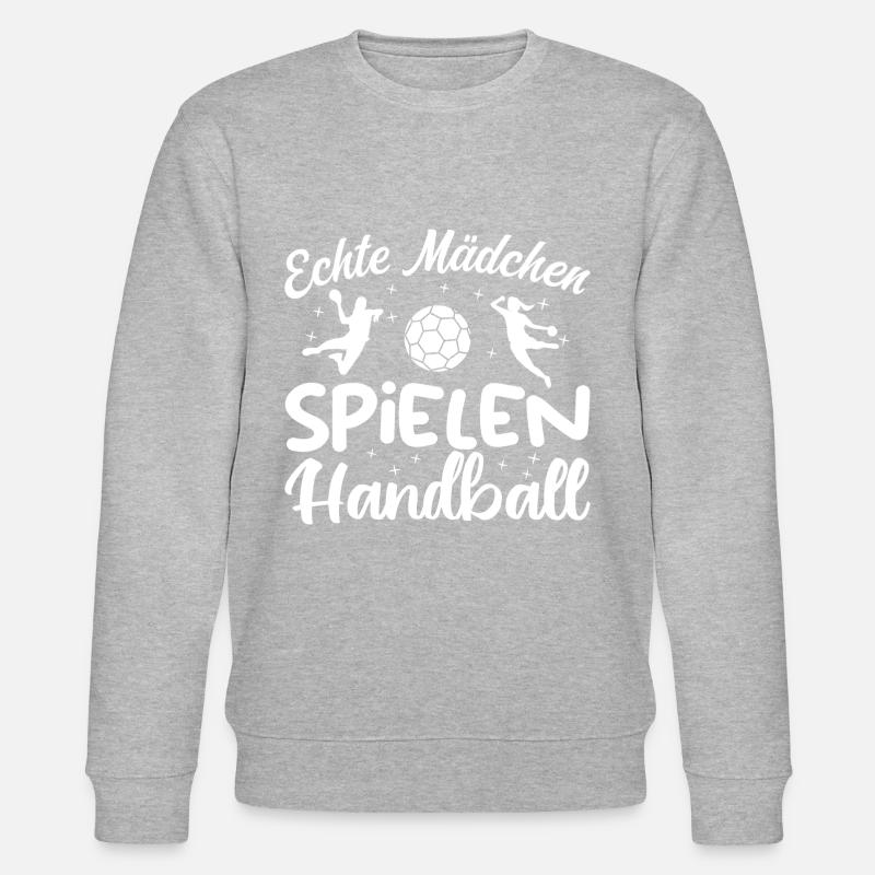Echte Mädchen spielen Handball - Stanley/Stella CHANGER Unisex Organic Sweatshirt - heather grey