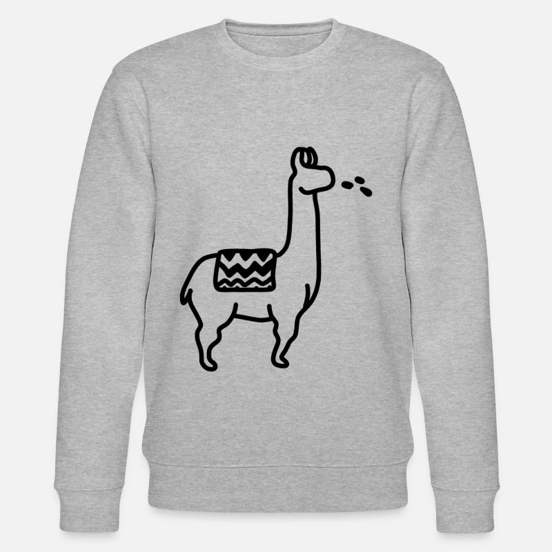 Lama Spucken - Stanley/Stella Unisex Bio-Sweatshirt CHANGER  - Grau meliert