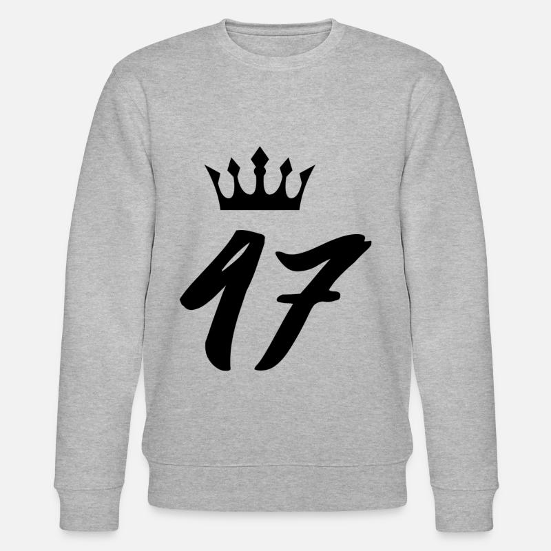 47 Zahl Krone - Stanley/Stella Unisex Bio-Sweatshirt CHANGER  - Grau meliert